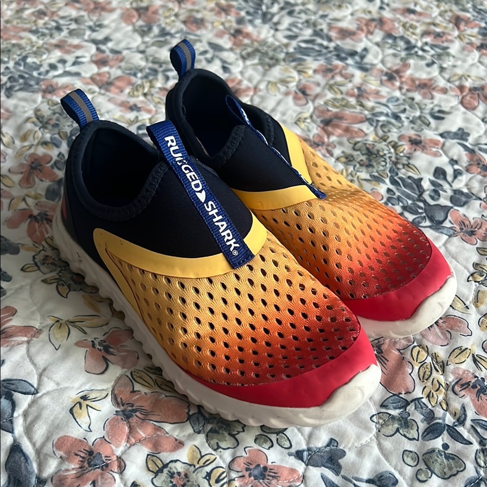 Kids' Gradient Sneakers - Red, Yellow, and Navy